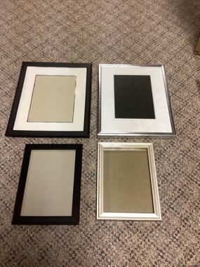 Set of 4 Decorative Photo Frames in Black and Silver 5x7 & 8x10
